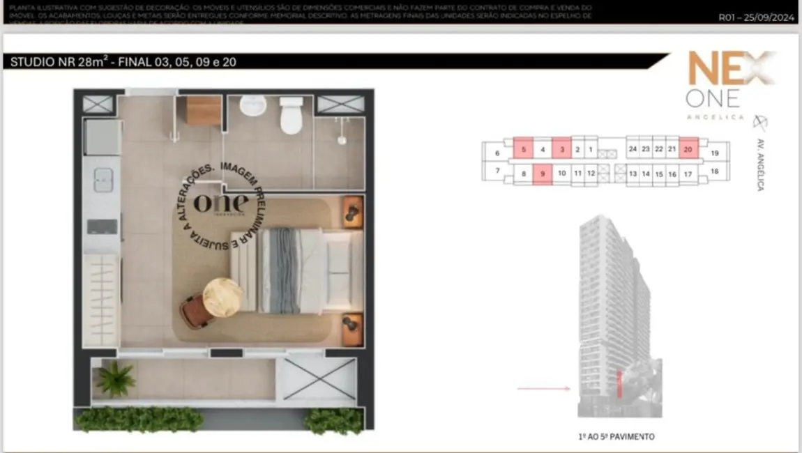 Apartamento com 1 quarto à venda, 22m2 em Santa Cecília, São Paulo - SP - imagem 9 Foto 9 de Apartamento com 1 quarto à venda, 22m2 em Santa Cecília, São Paulo - SP