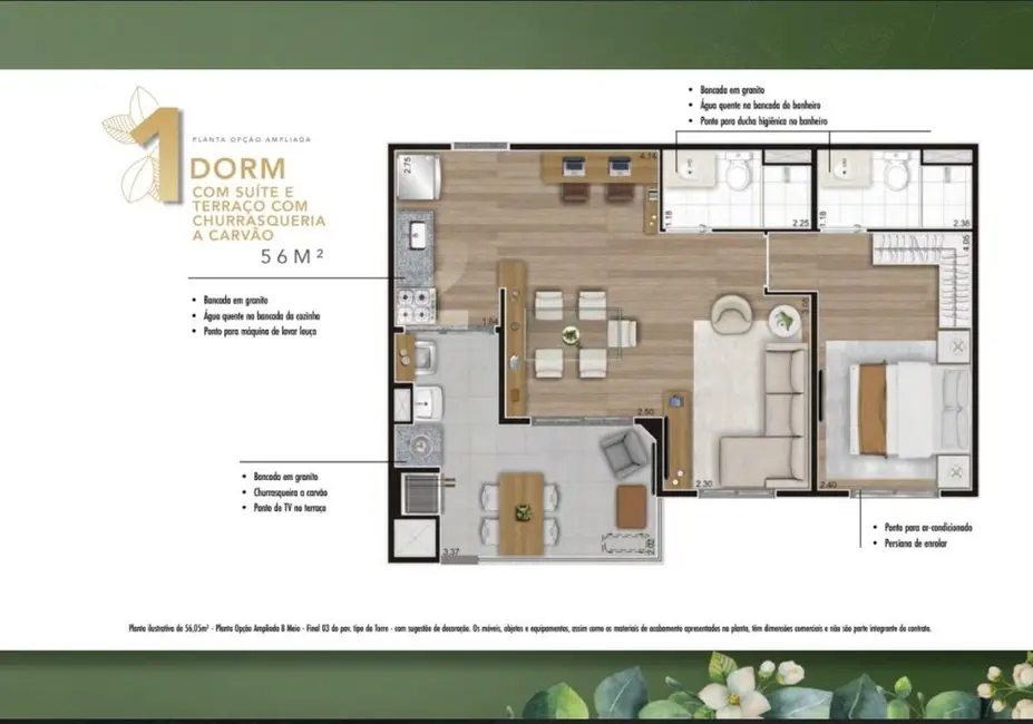 Foto 3 de Apartamento com 2 quartos à venda, 44m2 em Vila Bertioga, São Paulo - SP