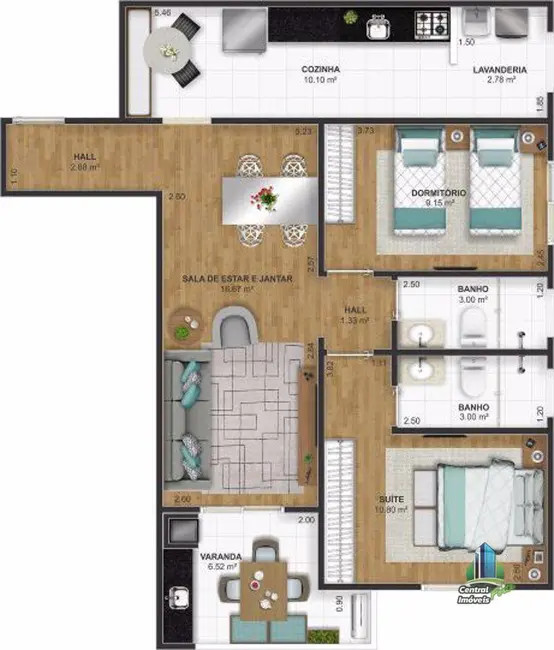 Apartamento com 2 quartos à venda, 153m2 em Praia Grande - SP - imagem 3 Foto 3 de Apartamento com 2 quartos à venda, 153m2 em Praia Grande - SP