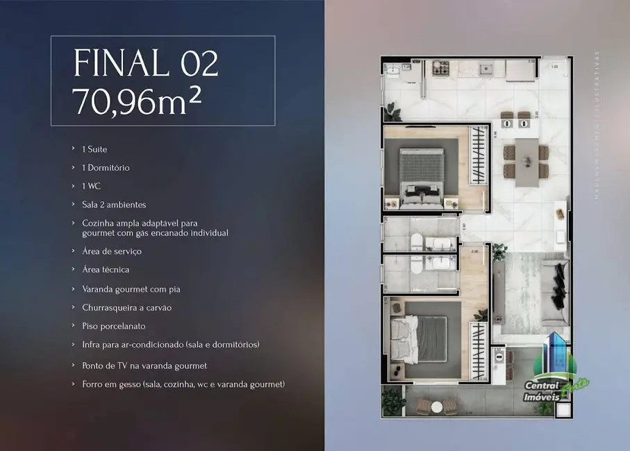 Foto 4 de Apartamento com 2 quartos à venda, 73m2 em Praia Grande - SP
