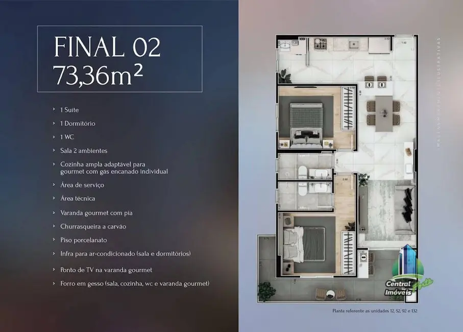 Foto 3 de Apartamento com 2 quartos à venda, 73m2 em Praia Grande - SP