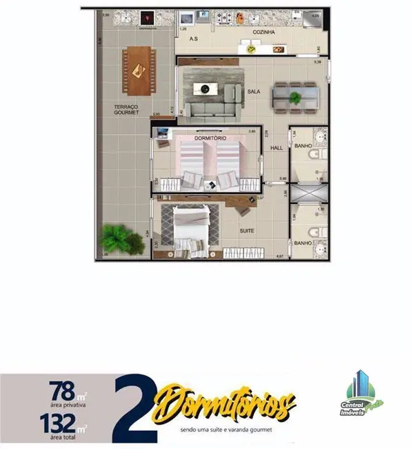 Foto 5 de Apartamento com 2 quartos à venda, 119m2 em Aviação, Praia Grande - SP