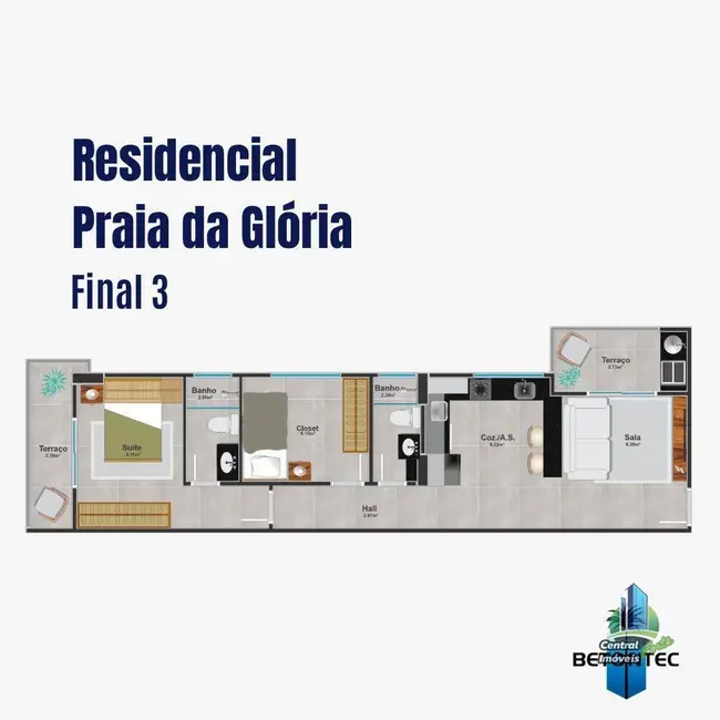 Foto 3 de Apartamento com 2 quartos à venda, 97m2 em Canto do Forte, Praia Grande - SP