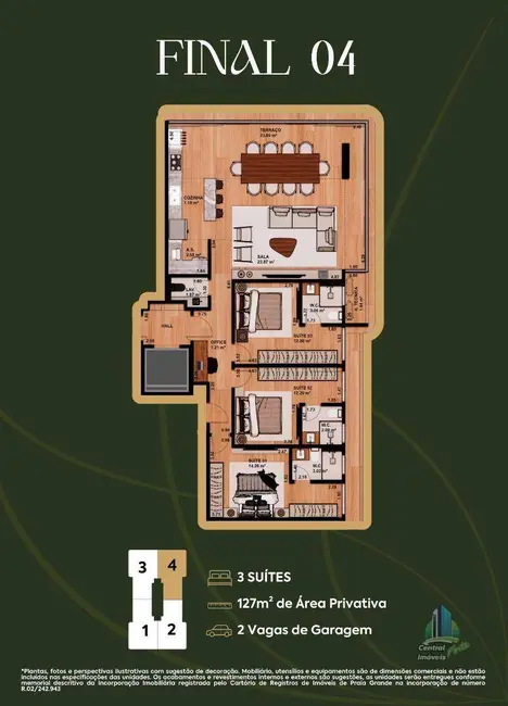 Foto 8 de Apartamento com 3 quartos à venda, 126m2 em Canto do Forte, Praia Grande - SP
