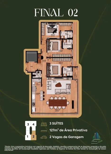 Foto 6 de Apartamento com 3 quartos à venda, 126m2 em Canto do Forte, Praia Grande - SP