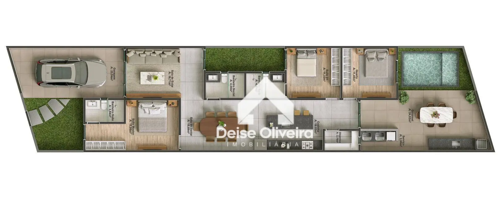 Foto 2 de Casa de Condomínio com 3 quartos à venda, 210m2 em Floresta, Santarem - PA