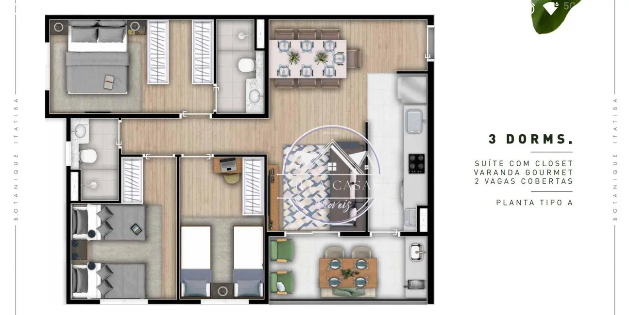 Foto 5 de Apartamento com 3 quartos à venda, 71m2 em Jardim Nossa Senhora das Graças, Itatiba - SP