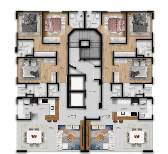 Apartamento com 3 quartos à venda, 106m2 em Pioneiros, Balneario Camboriu - SC - imagem 4 Foto 4 de Apartamento com 3 quartos à venda, 106m2 em Pioneiros, Balneario Camboriu - SC