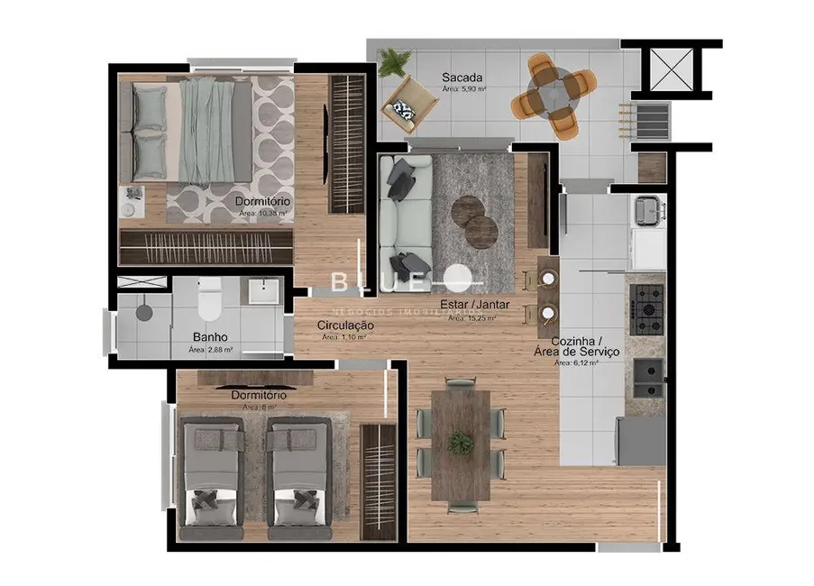 Foto 2 de Apartamento com 1 quarto à venda, 45m2 em Freitas, Sapucaia Do Sul - RS