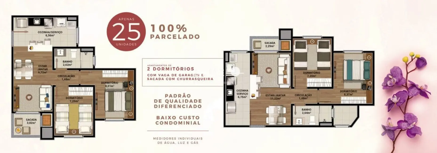 Foto 2 de Apartamento com 2 quartos à venda, 46m2 em Caxias Do Sul - RS