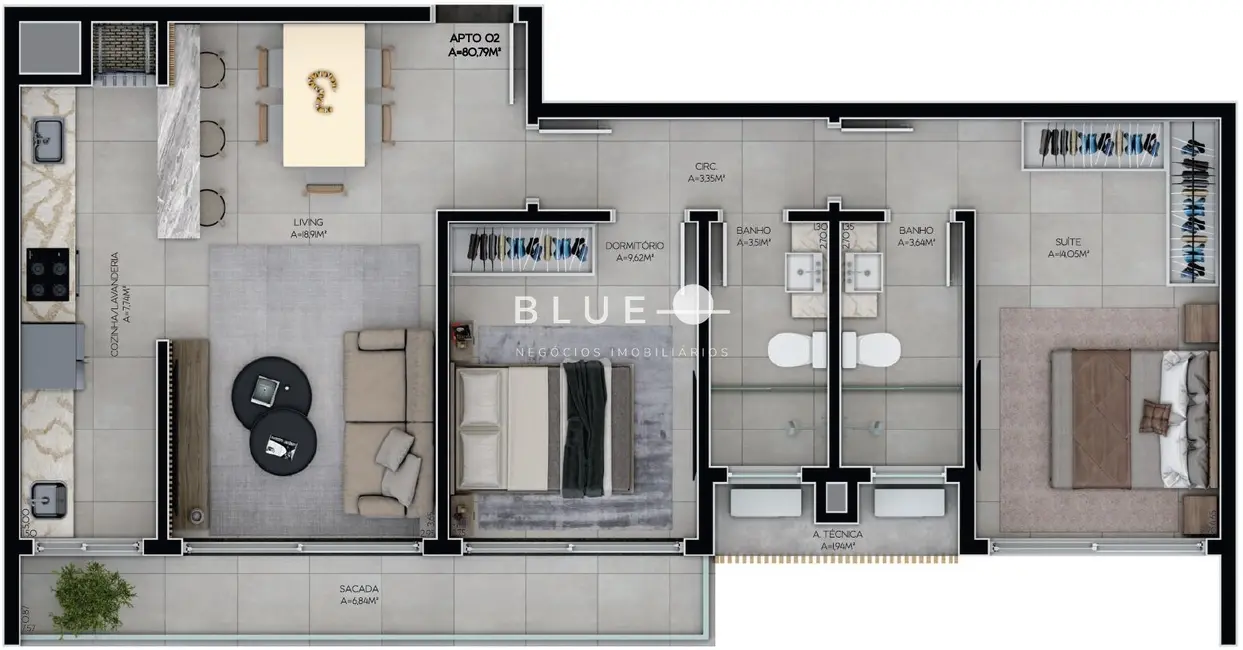 Apartamento com 2 quartos à venda, 81m2 em Centro, Torres - RS - imagem 6 Foto 6 de Apartamento com 2 quartos à venda, 81m2 em Centro, Torres - RS