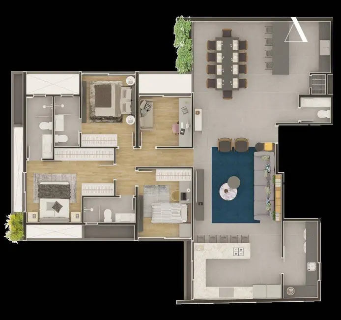 Foto 8 de Apartamento com 4 quartos à venda, 255m2 em América, Joinville - SC