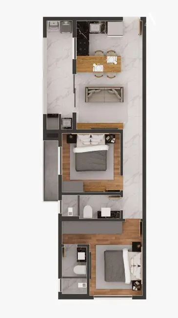 Apartamento com 2 quartos à venda, 58m2 em Bucarein, Joinville - SC - imagem 6 Foto 6 de Apartamento com 2 quartos à venda, 58m2 em Bucarein, Joinville - SC