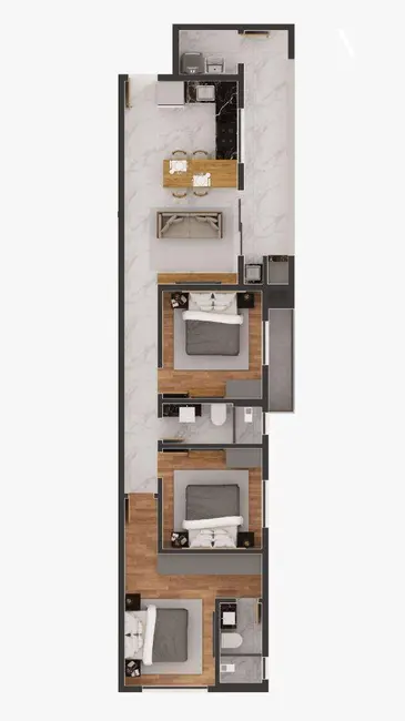 Apartamento com 2 quartos à venda, 58m2 em Bucarein, Joinville - SC - imagem 5 Foto 5 de Apartamento com 2 quartos à venda, 58m2 em Bucarein, Joinville - SC