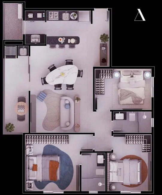 Foto 2 de Apartamento com 3 quartos à venda, 72m2 em Saguaçu, Joinville - SC