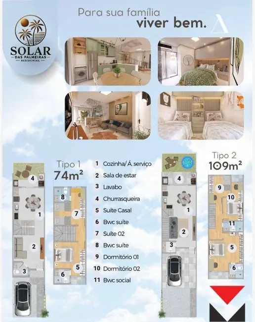 Foto 3 de Casa de Condomínio com 2 quartos à venda, 93m2 em Nova Brasília, Joinville - SC