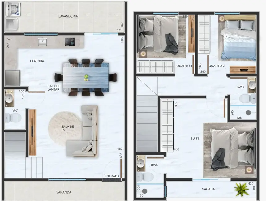 Foto 2 de Sobrado com 3 quartos à venda, 108m2 em Esmeralda, Cascavel - PR