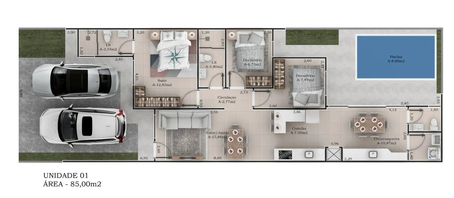 Foto 6 de Casa com 3 quartos à venda, 153m2 em Periolo, Cascavel - PR