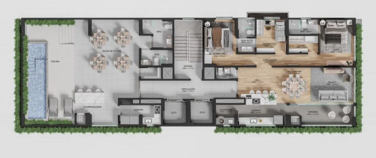 Foto 8 de Apartamento com 3 quartos à venda, 207m2 em Cascavel - PR