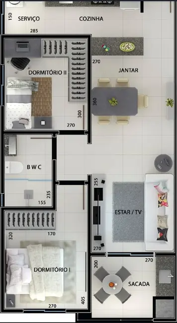 Foto 2 de Apartamento com 2 quartos à venda, 96m2 em Pioneiros Catarinenses, Cascavel - PR