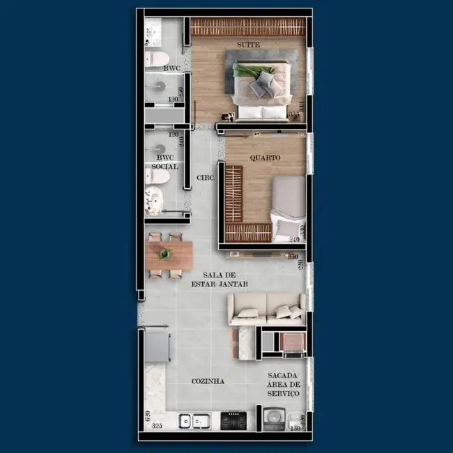 Foto 9 de Apartamento com 2 quartos à venda, 60m2 em Parque São Paulo, Cascavel - PR