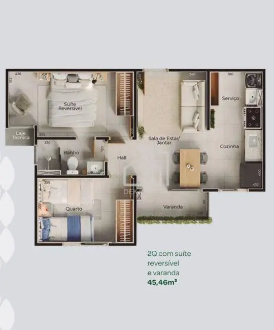 Apartamento com 2 quartos à venda, 45m2 em Grand Ville, Uberlandia - MG - imagem 6 Foto 6 de Apartamento com 2 quartos à venda, 45m2 em Grand Ville, Uberlandia - MG