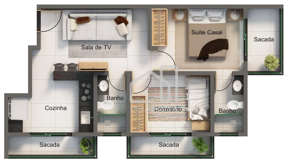 Foto 2 de Apartamento com 2 quartos à venda, 47m2 em Santa Mônica, Uberlandia - MG