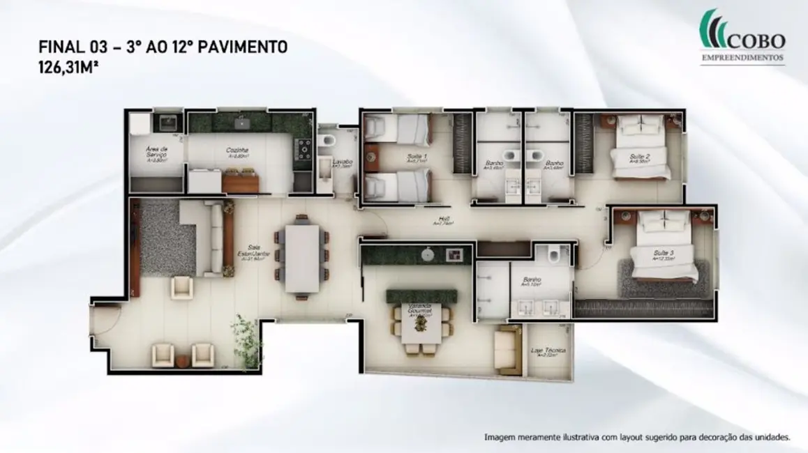 Apartamento com 3 quartos à venda, 116m2 em Martins, Uberlandia - MG - imagem 7 Foto 7 de Apartamento com 3 quartos à venda, 116m2 em Martins, Uberlandia - MG