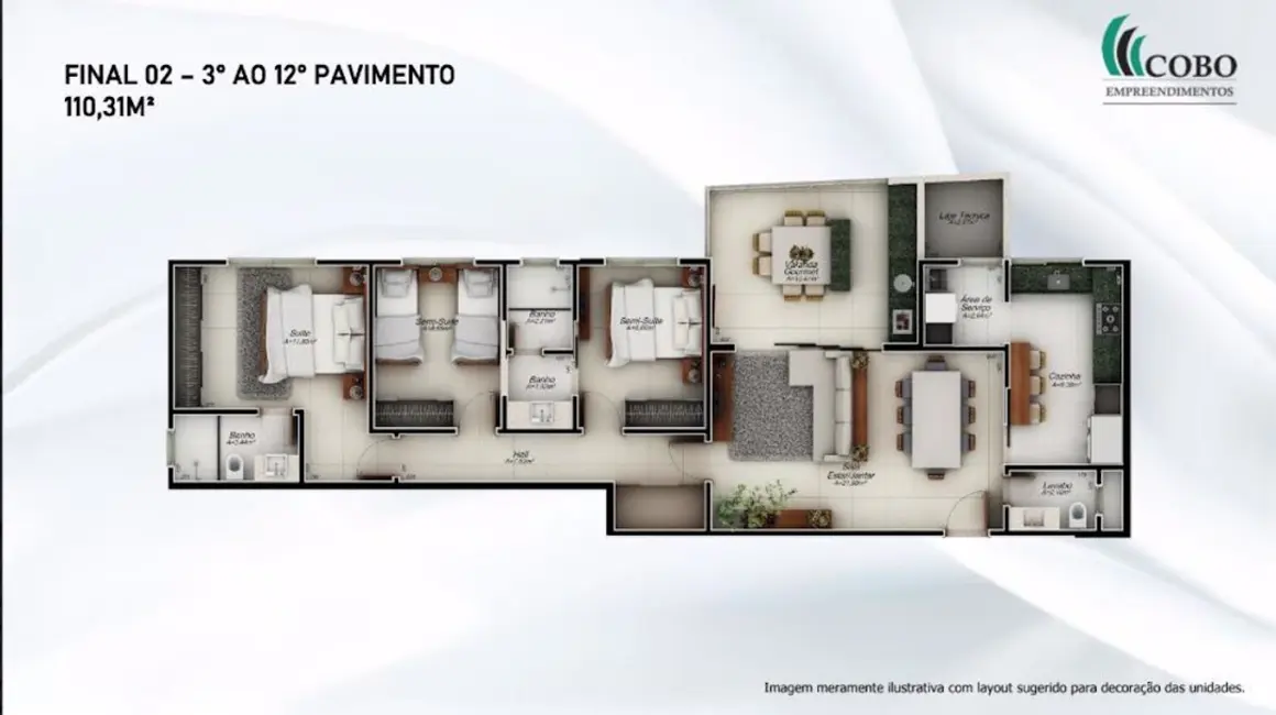 Apartamento com 3 quartos à venda, 116m2 em Martins, Uberlandia - MG - imagem 6 Foto 6 de Apartamento com 3 quartos à venda, 116m2 em Martins, Uberlandia - MG