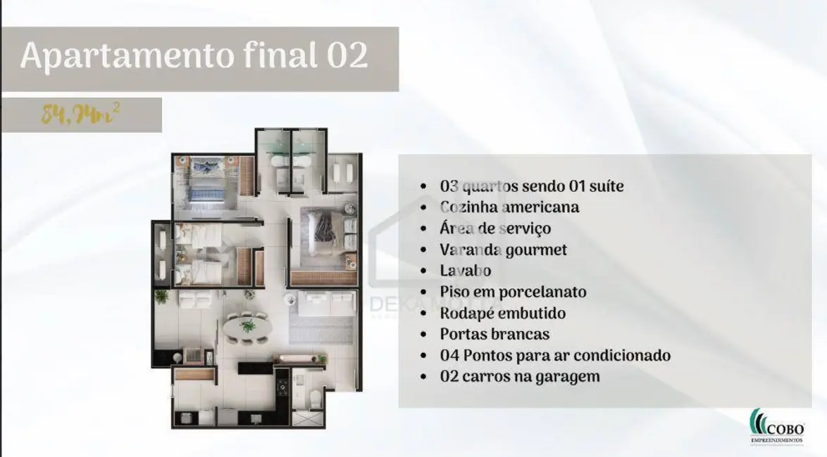 Foto 2 de Apartamento com 3 quartos à venda, 84m2 em Santa Mônica, Uberlandia - MG
