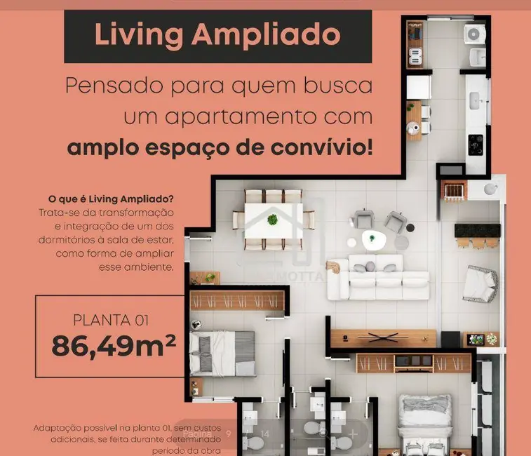 Foto 2 de Apartamento com 3 quartos à venda, 86m2 em Santa Mônica, Uberlandia - MG