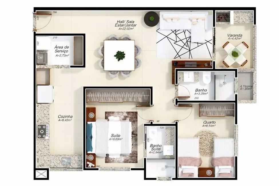 Foto 3 de Apartamento com 2 quartos à venda, 72m2 em Santa Mônica,  - MG