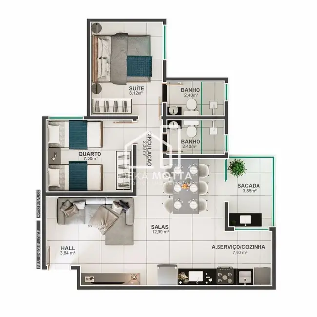 Apartamento com 2 quartos à venda, 53m2 em Lídice, Uberlandia - MG - imagem 7 Foto 7 de Apartamento com 2 quartos à venda, 53m2 em Lídice, Uberlandia - MG