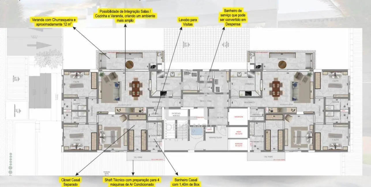 Apartamento com 3 quartos à venda, 127m2 em Copacabana, Uberlandia - MG - imagem 3 Foto 3 de Apartamento com 3 quartos à venda, 127m2 em Copacabana, Uberlandia - MG