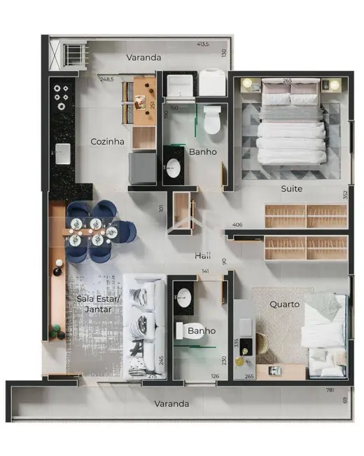 Foto 2 de Apartamento com 2 quartos à venda, 63m2 em Santa Mônica, Uberlandia - MG