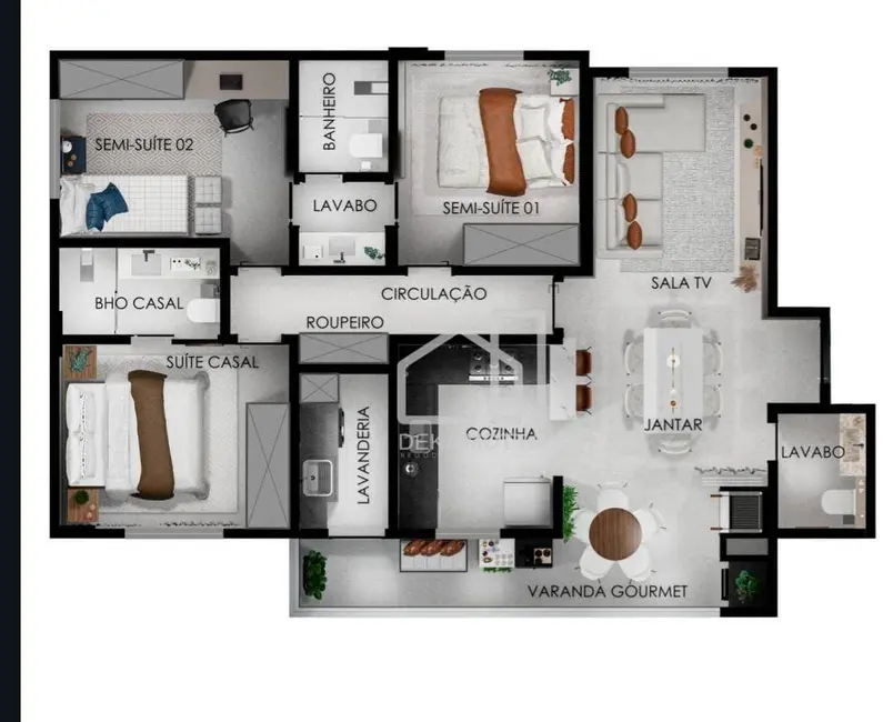Foto 2 de Apartamento com 3 quartos à venda, 93m2 em Santa Mônica, Uberlandia - MG