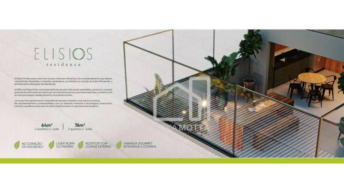Foto 2 de Apartamento com 3 quartos à venda, 76m2 em Presidente Roosevelt, Uberlandia - MG