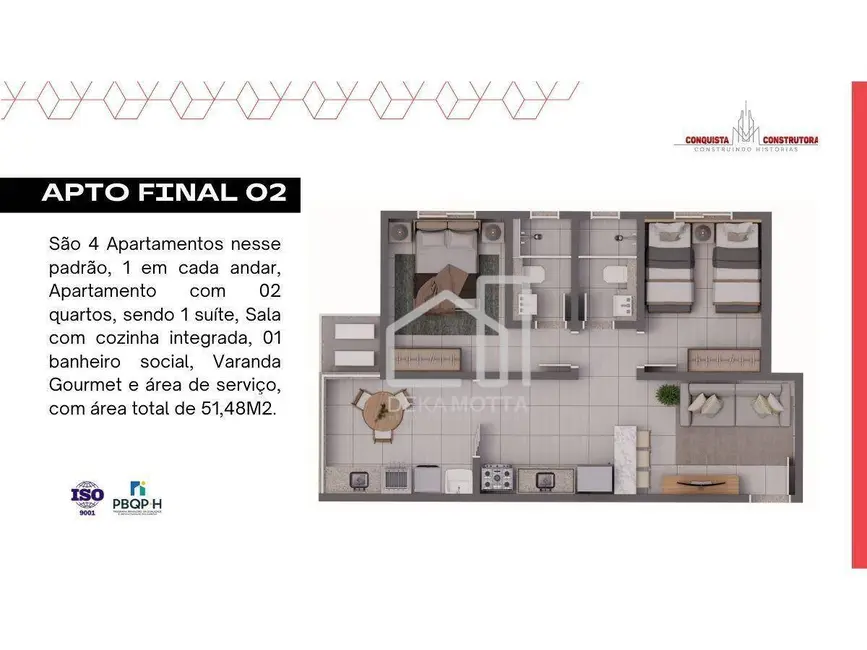 Apartamento com 2 quartos à venda, 51m2 em Tibery, Uberlandia - MG - imagem 8 Foto 8 de Apartamento com 2 quartos à venda, 51m2 em Tibery, Uberlandia - MG