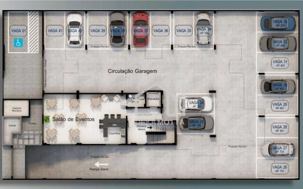 Foto 2 de Apartamento com 2 quartos à venda, 61m2 em Novo Mundo, Uberlandia - MG