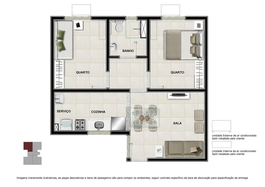 Foto 6 de Apartamento com 2 quartos à venda, 42m2 em Bengui, Belem - PA