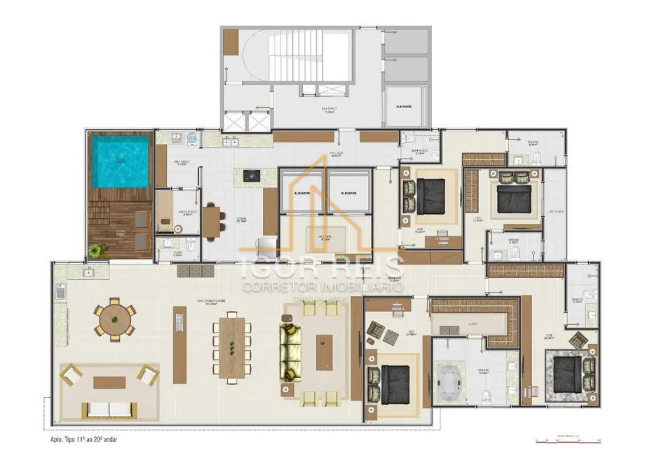 Foto 8 de Apartamento com 3 quartos à venda em Parque Tamandaré, Campos Dos Goytacazes - RJ