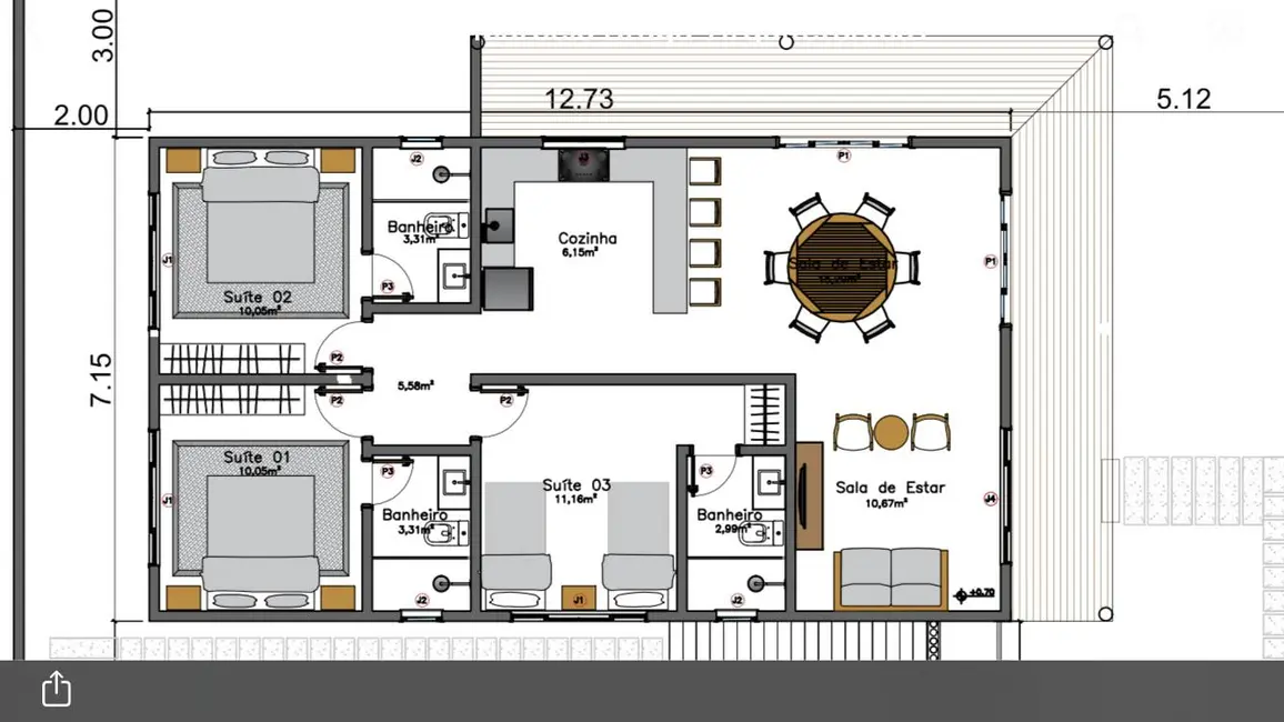 Foto 2 de Casa com 3 quartos à venda, 167m2 em Marau - BA