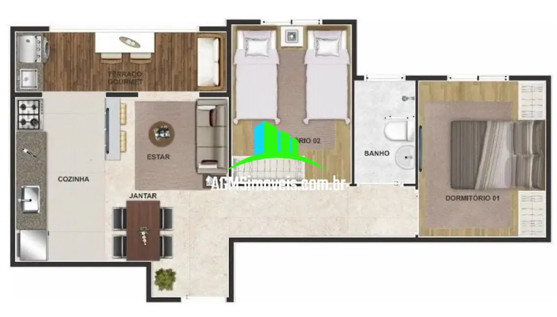 Apartamento com 2 quartos à venda, 48m2 em Jardim São Carlos, Sorocaba - SP - imagem 4 Foto 4 de Apartamento com 2 quartos à venda, 48m2 em Jardim São Carlos, Sorocaba - SP