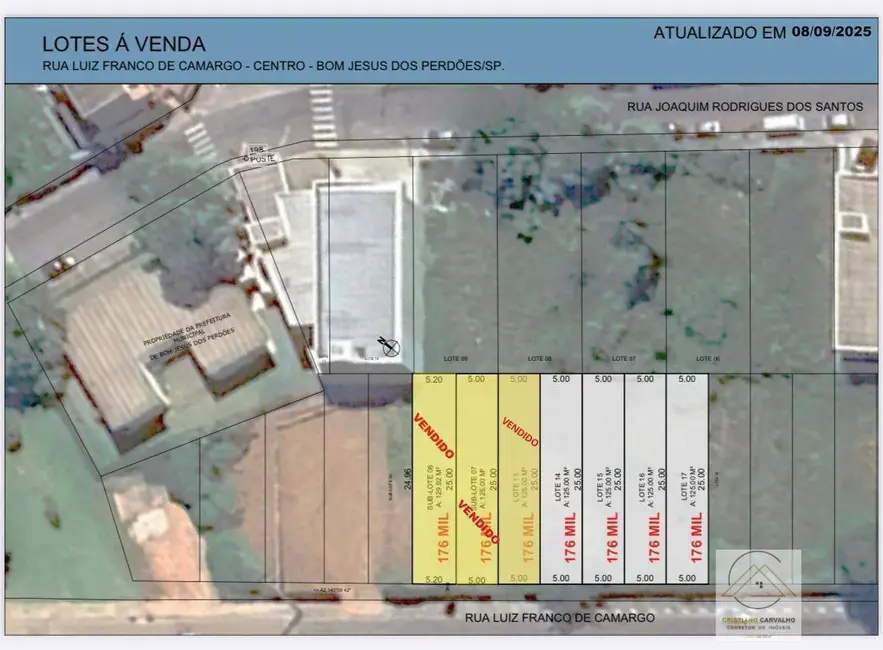 Foto 1 de Terreno / Lote à venda, 125m2 em Centro, Bom Jesus Dos Perdoes - SP