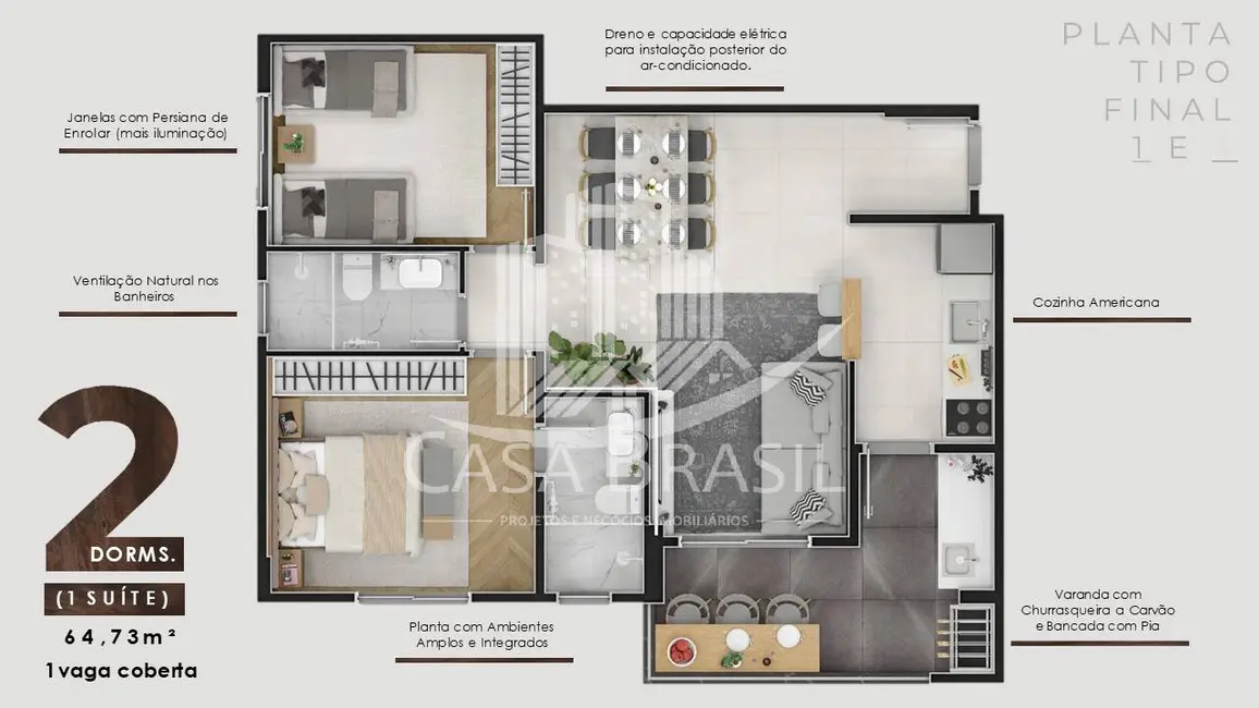 Foto 4 de Apartamento com 2 quartos à venda, 65m2 em Sao Jose Dos Campos - SP