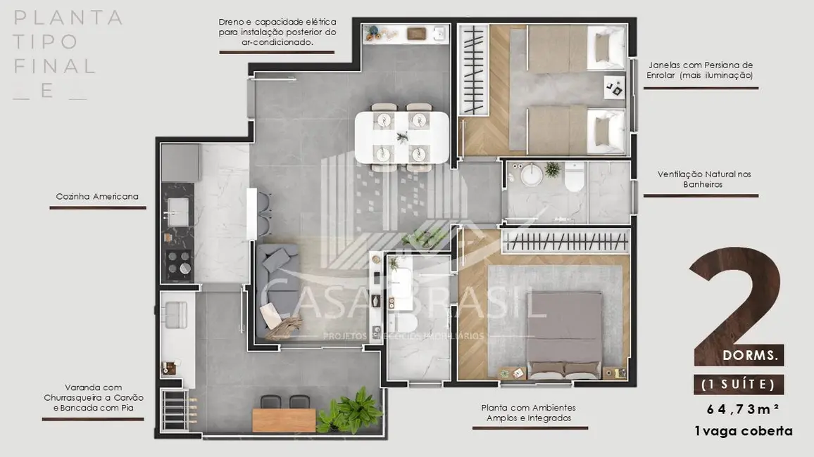 Foto 5 de Apartamento com 2 quartos à venda, 65m2 em Sao Jose Dos Campos - SP