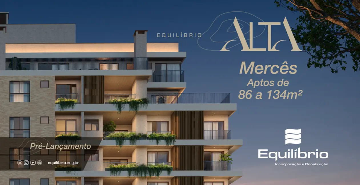 Foto 1 de Apartamento com 3 quartos à venda, 86m2 em Mercês, Curitiba - PR
