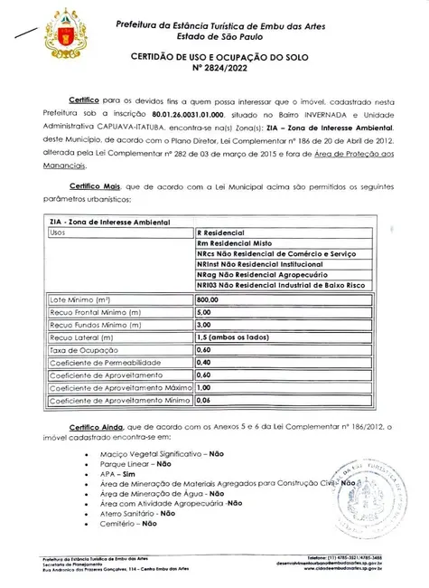 Foto 2 de Terreno / Lote à venda em Invernada, Embu Das Artes - SP