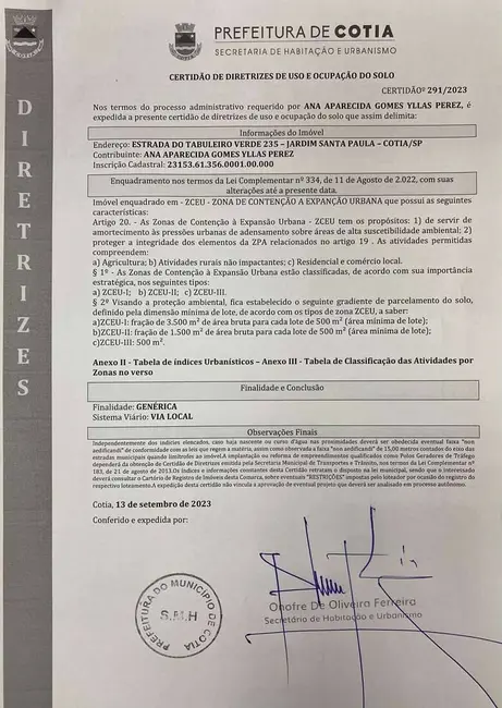 Foto 5 de Terreno / Lote à venda em Taboleiro Verde, Cotia - SP