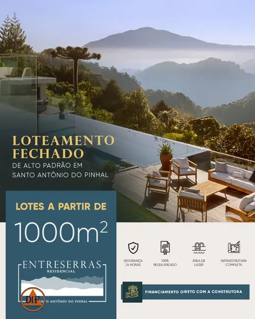 Foto 2 de Terreno / Lote à venda, 1000m2 em Santo Antonio Do Pinhal - SP